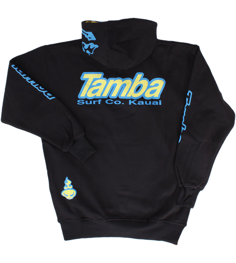 Surf Co Kauai Pullover Hoodie - Black Blue/Yellow
