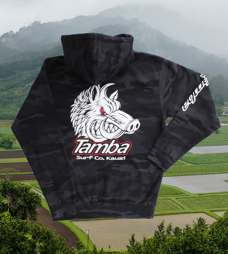 Island Ivory Pullover Hoodie - Black Camo