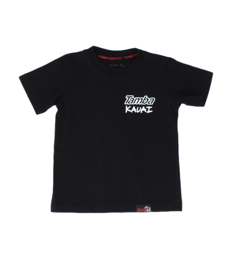 Kaua'i Outline Toddler Short Sleeve Shirt - Black
