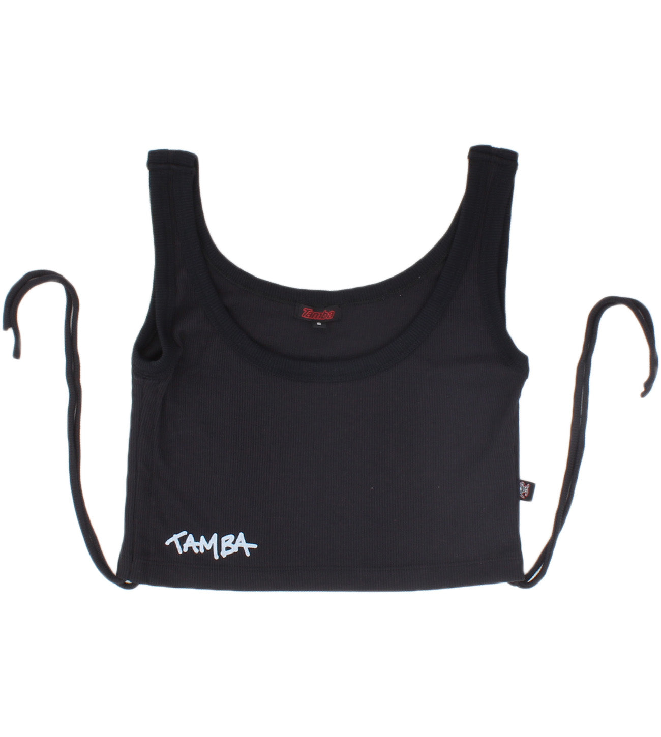 Stuzzy Warrior Women's Adjustable Ribbed Cropped Tank Top Shirt - Black