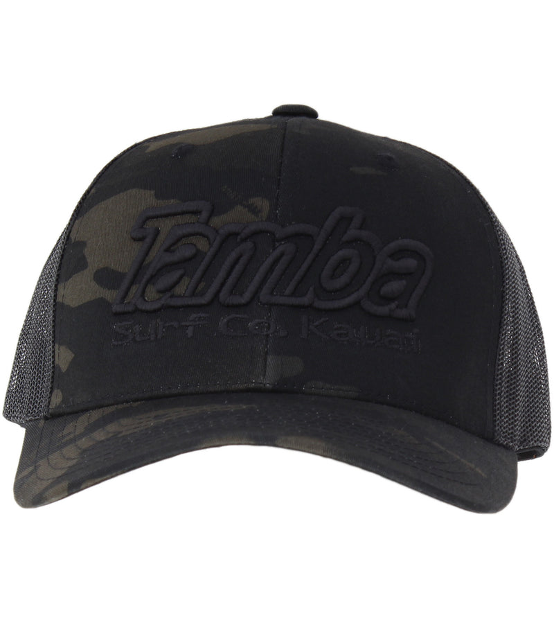 Multicam Camo Surf Co 3D Curvebill Mesh Snapback Hat - Black