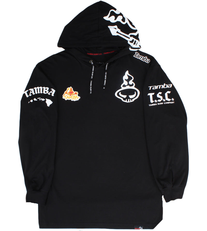Street Legal Long Sleeve Hooded Shirt - Black