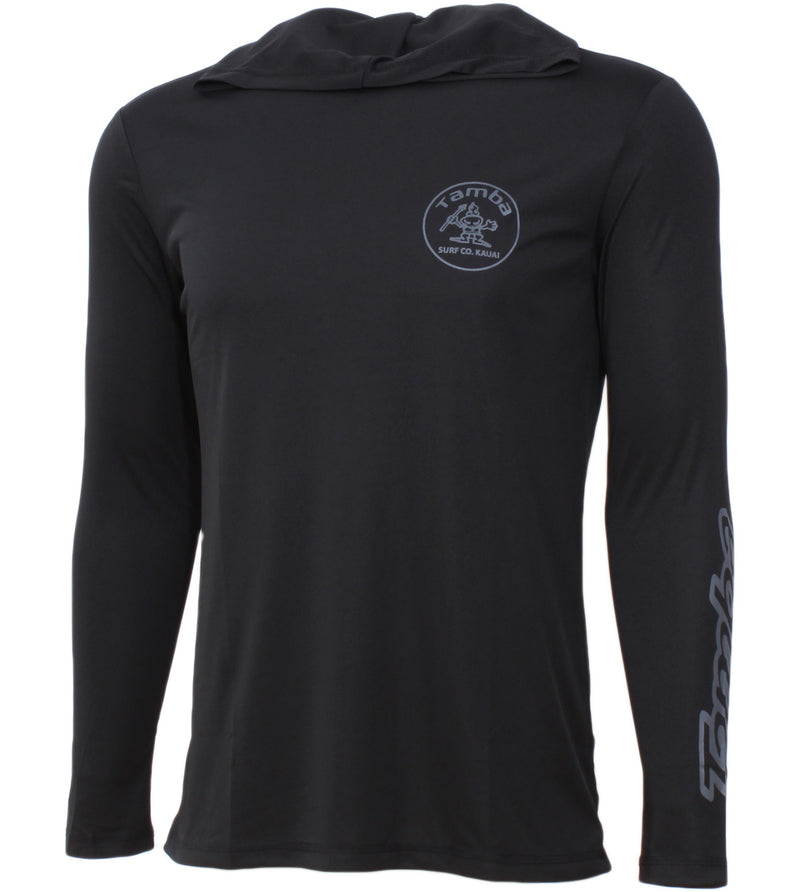 Stamp UV Long Sleeve Hooded Shirt - Black
