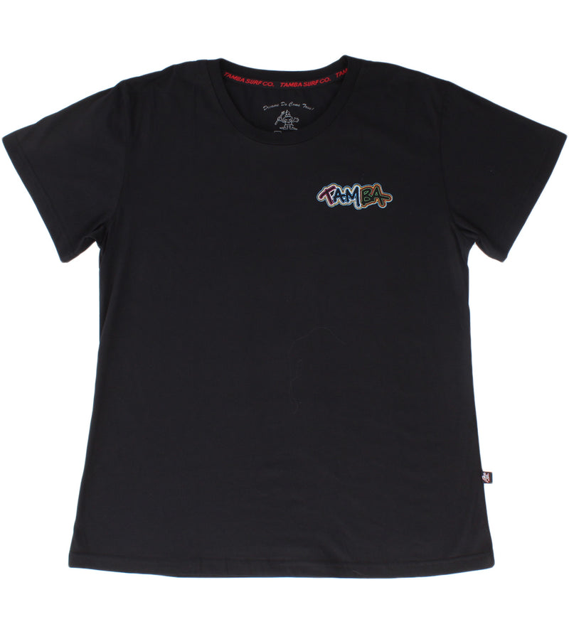 Stuzzy Neon Women's Short Sleeve Shirt - Black