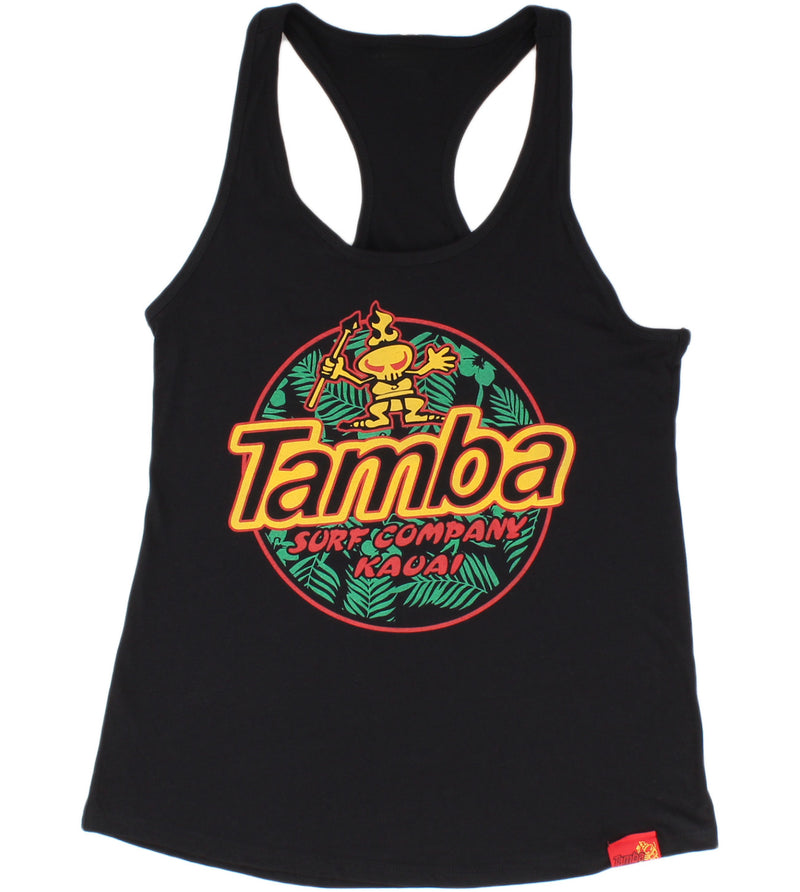 Surf Company Women's Racerback Tank Top Shirt - Black