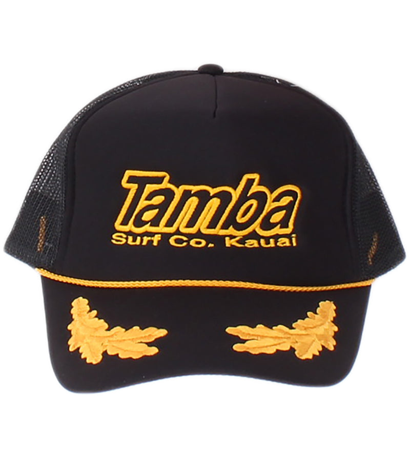 Surf Co Trucker Embroidered Hat - Black/Gold