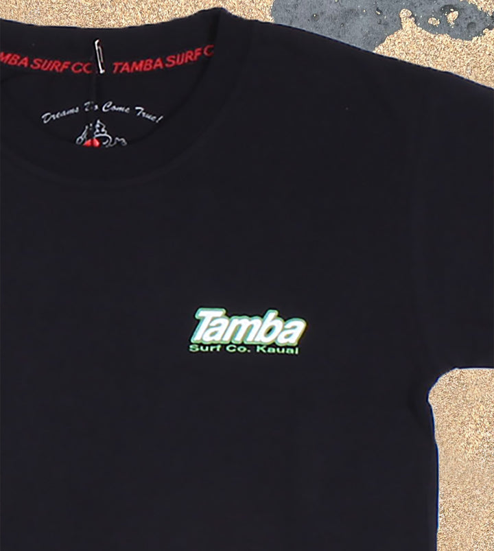 Surf Co Kauai YOUTH Short Sleeve Shirt - Black/Green/White