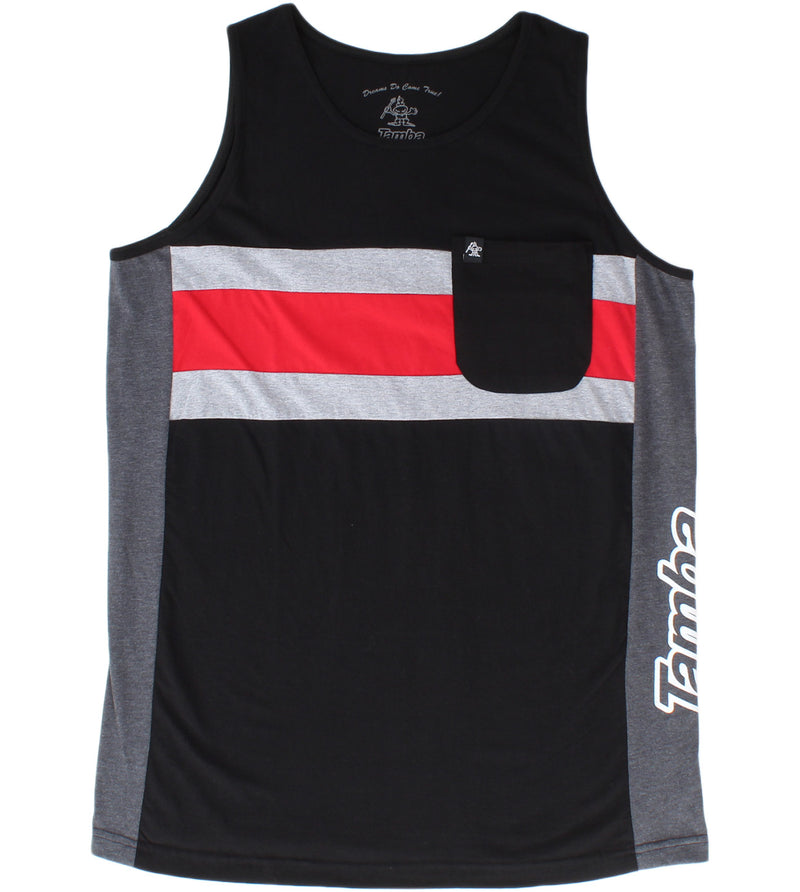 Retro Reflex Tank Top Shirt - Black/Grey/Red