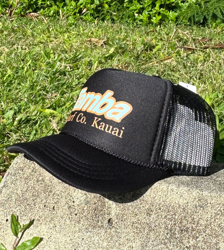 Surf Co Trucker Youth Hat - Black Orange Teal