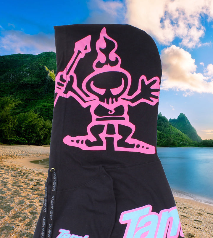 Surf Co Kauai Tank Hoodie - Black Pink/Blue