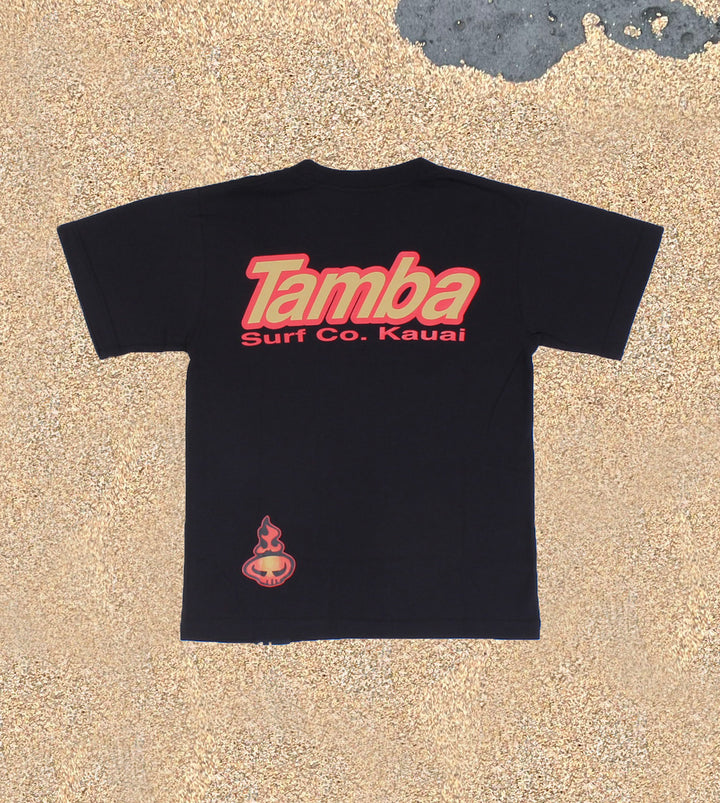 Surf Co Kauai YOUTH Short Sleeve Shirt - Black/Red/Gold