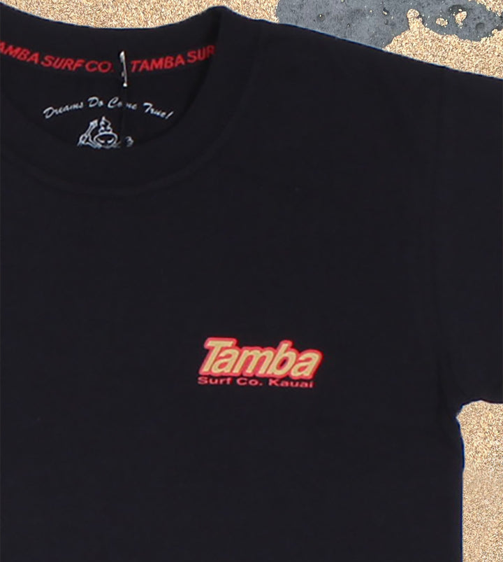 Surf Co Kauai YOUTH Short Sleeve Shirt - Black/Red/Gold