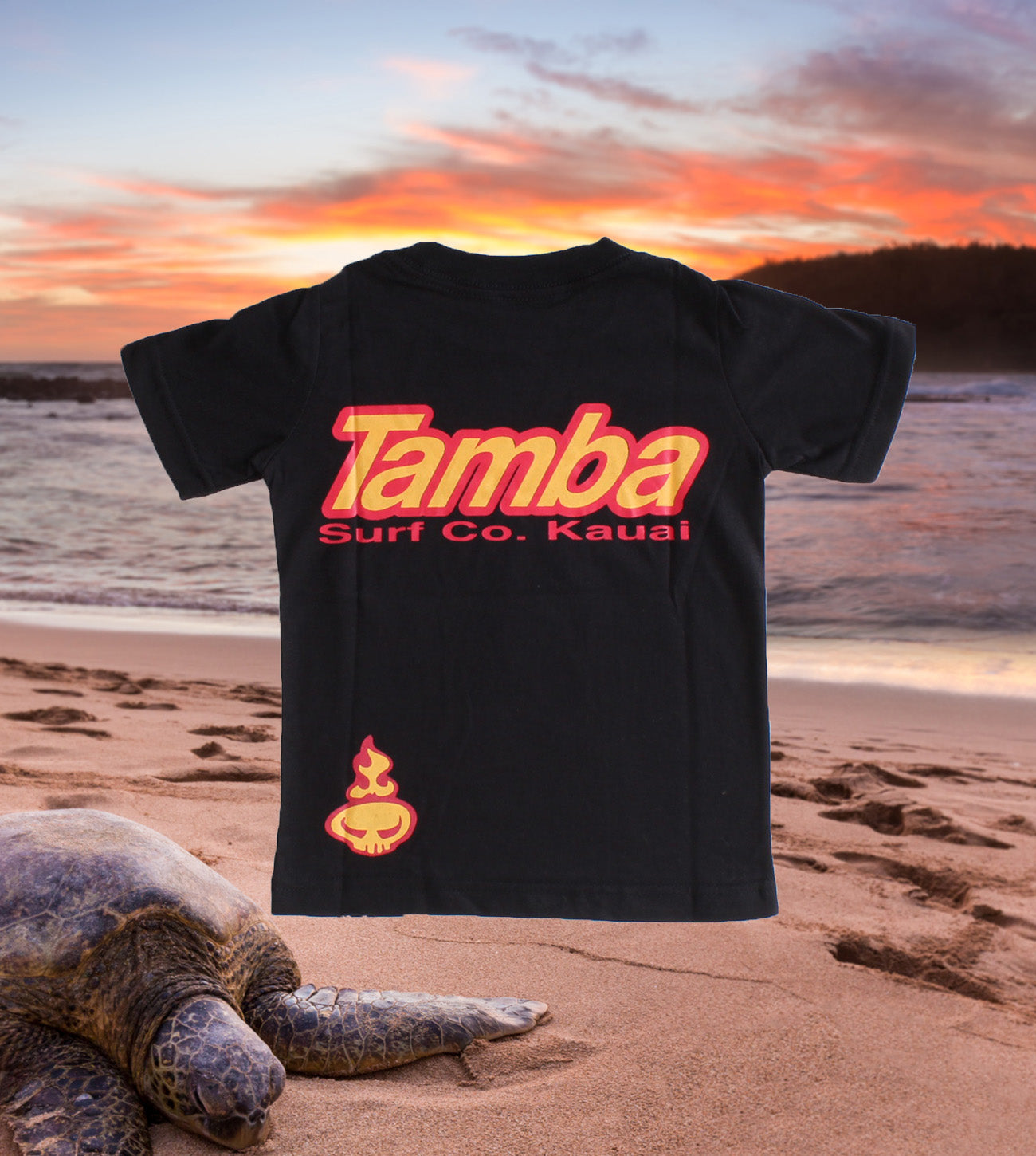 Surf Co Kauai Toddler Short Sleeve Shirt - Black/Red/Yellow