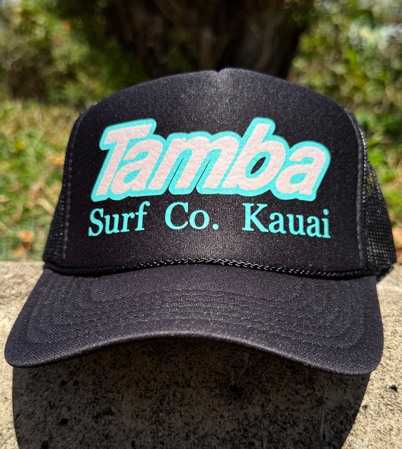 Surf Co Trucker Hat - Black/Teal/Peach