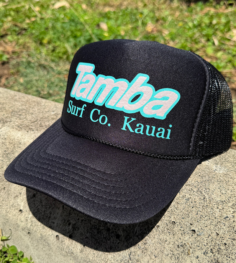 Surf Co Trucker Hat - Black/Teal/Peach