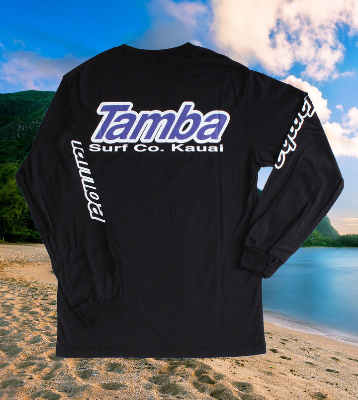 Surf Co Kauai Long Sleeve Shirt - Black/White/Blue