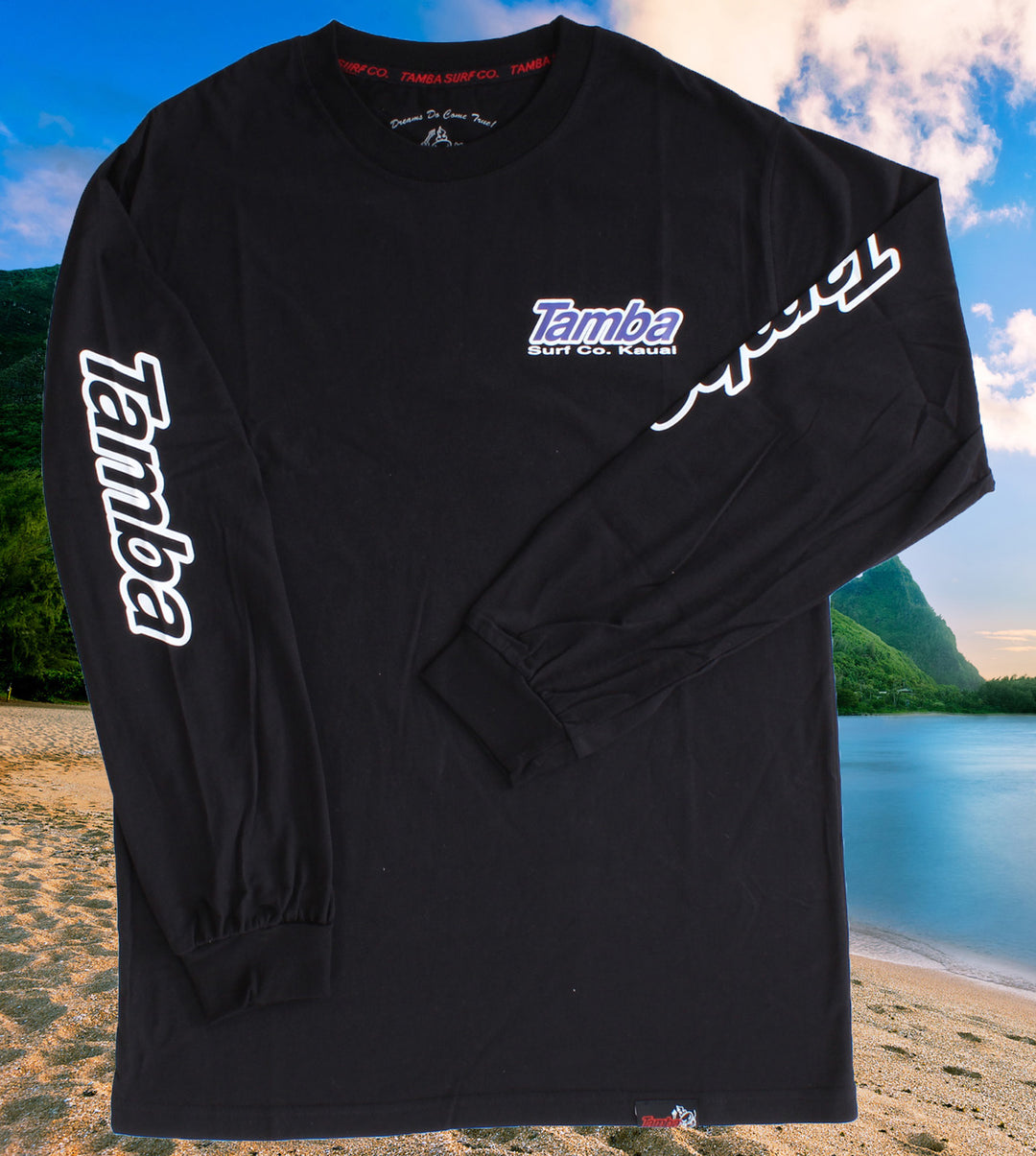 Surf Co Kauai Long Sleeve Shirt - Black/White/Blue