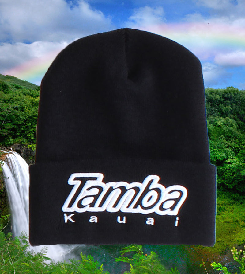 Tamba Kaua'i 3D Cuffed Beanie - Black/White