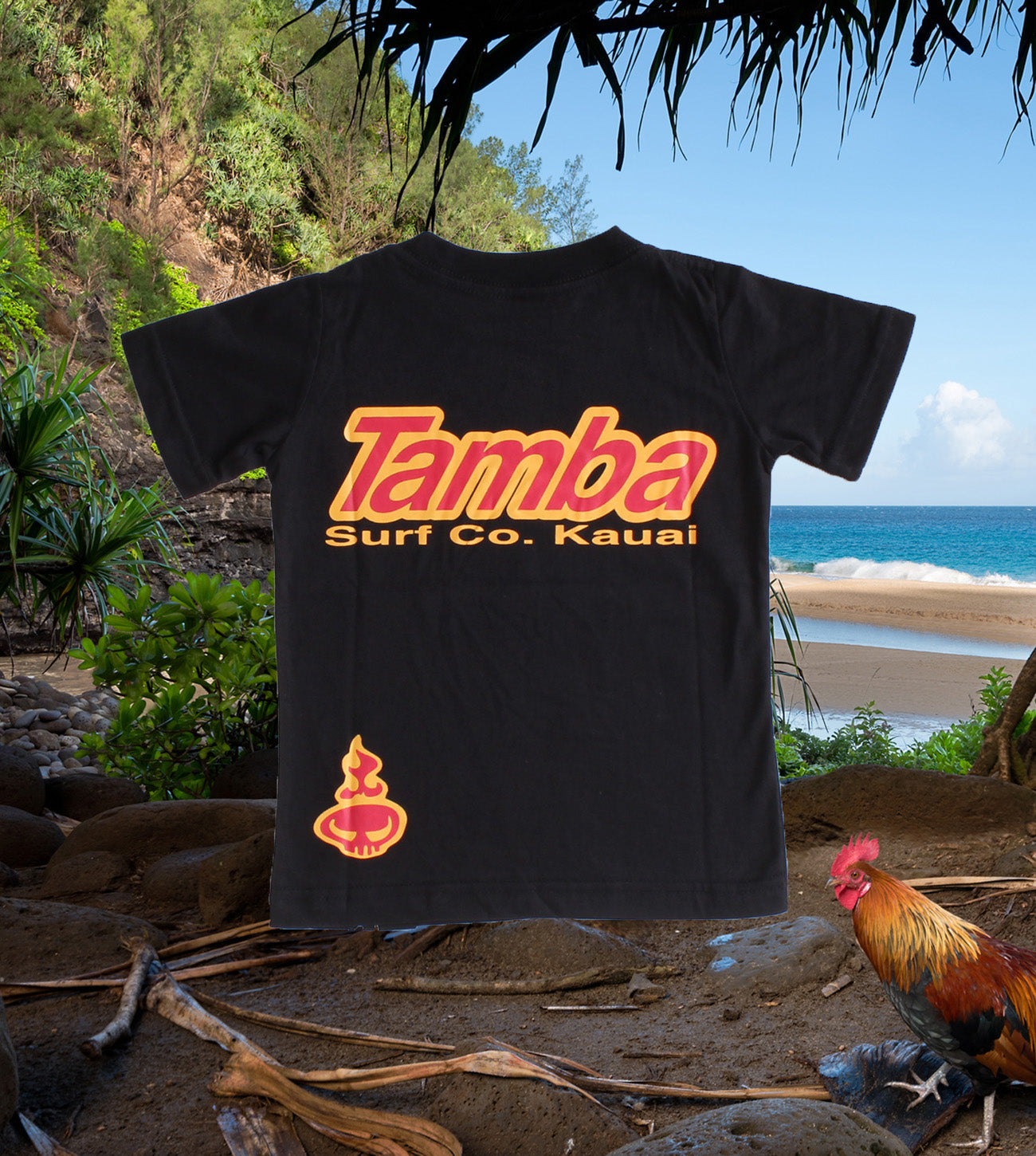 Surf Co Kauai Toddler Short Sleeve Shirt - Black/Yellow/Red