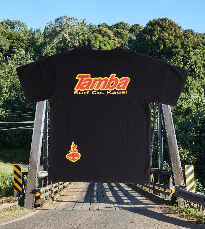 Surf Co Kauai YOUTH Short Sleeve Shirt - Black/Yellow/Red