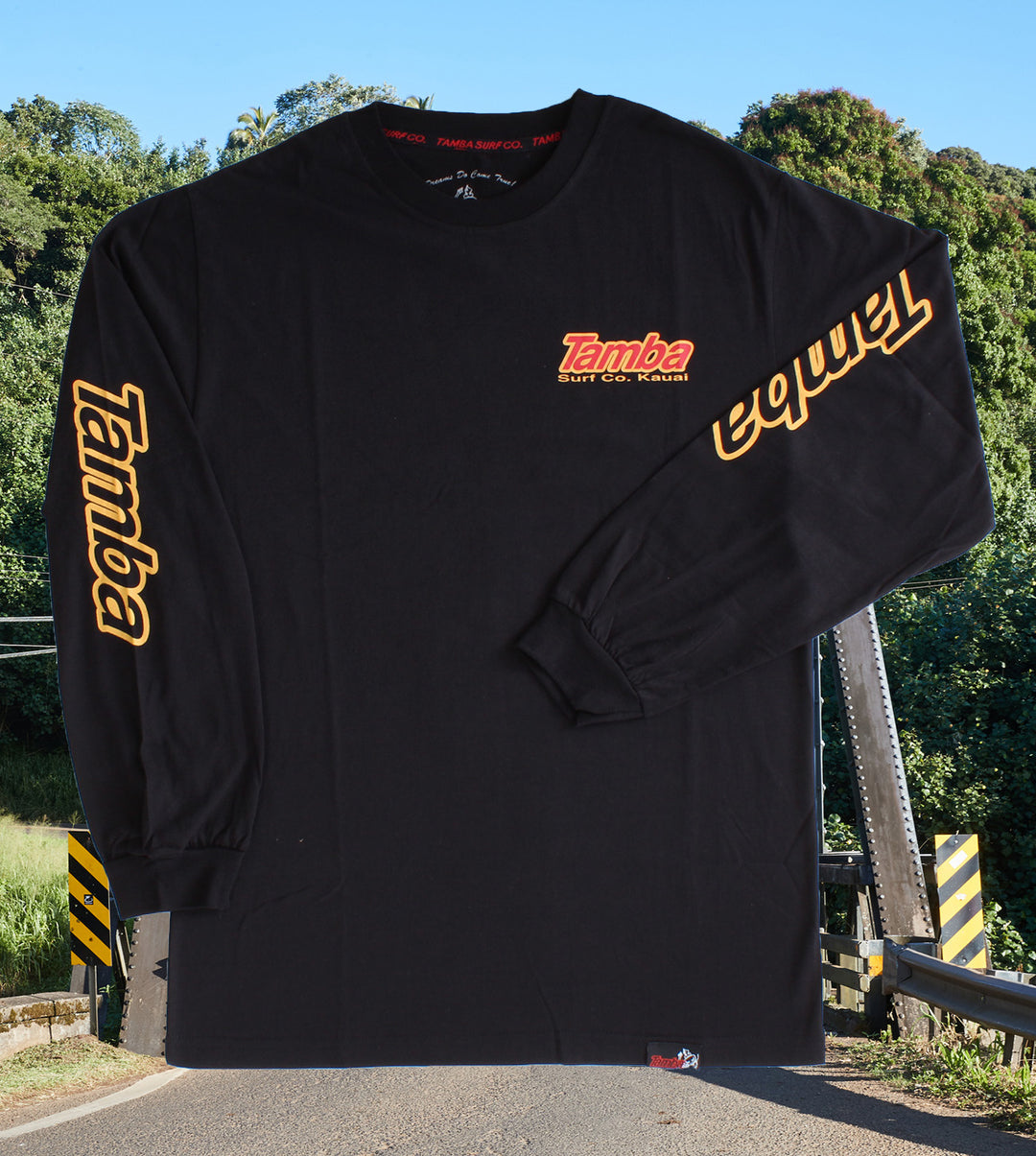 Surf Co Kauai Long Sleeve Shirt - Black/Yellow/Red