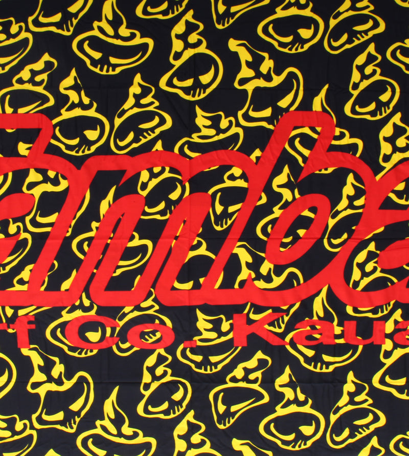 Swirly Pareo/Sarong - Black/Yellow/Red