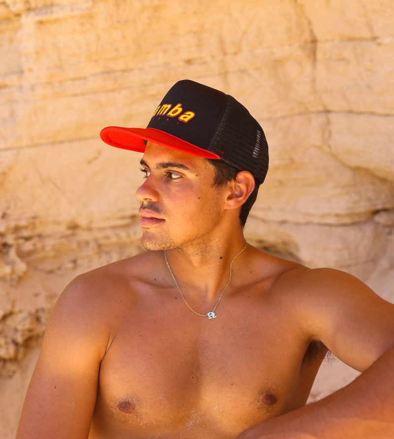 Kauai Trucker Hat - Black/Red/Yellow
