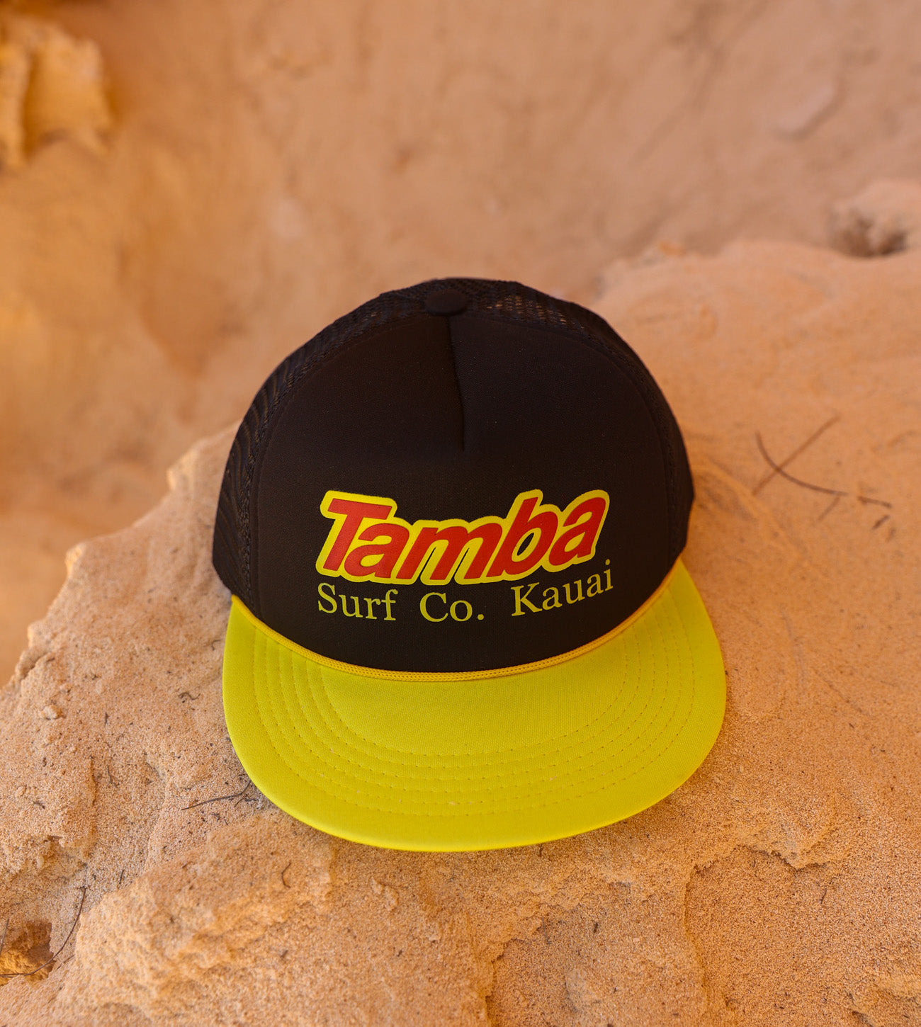 Surf Co Trucker Hat - Black/Yellow/Red