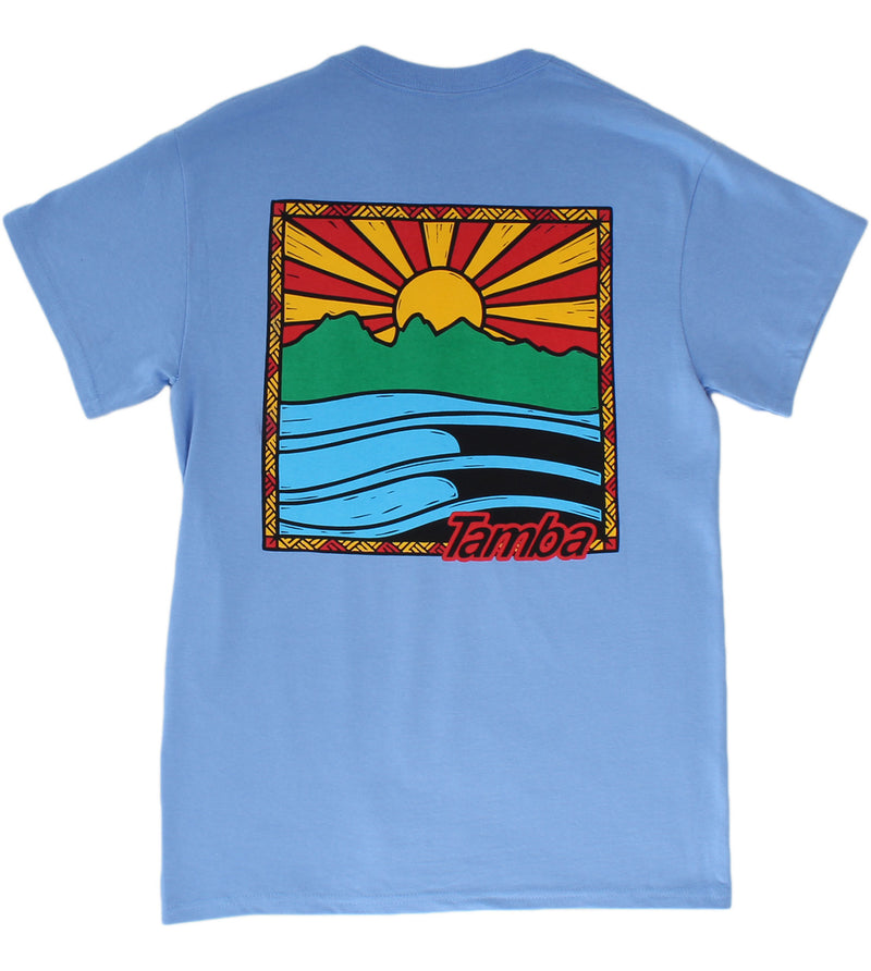 Island Sunrise Short Sleeve Shirt - Carolina Blue