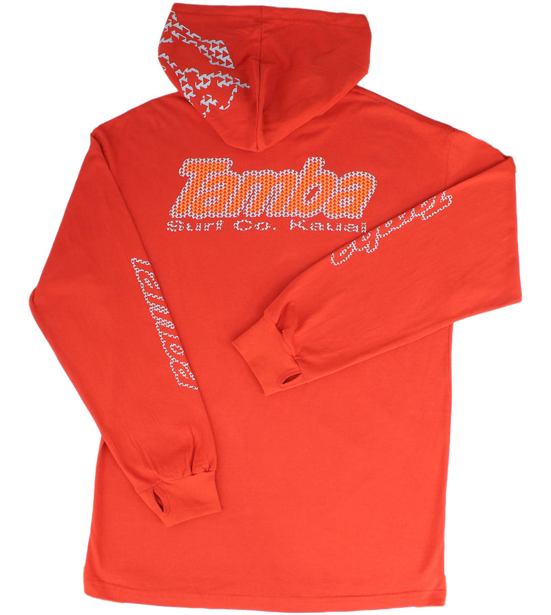 Tri Long Sleeve Hooded Shirt - Brick Red