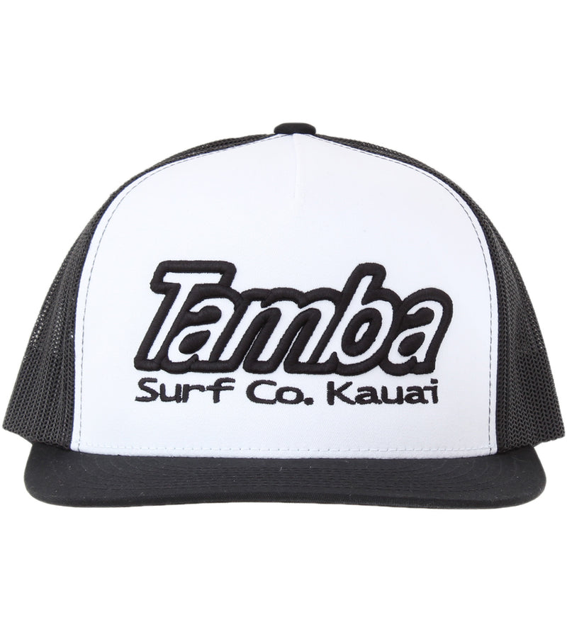 Classic Surf Co White-Front 3D Mesh Snapback Hat - Black/White