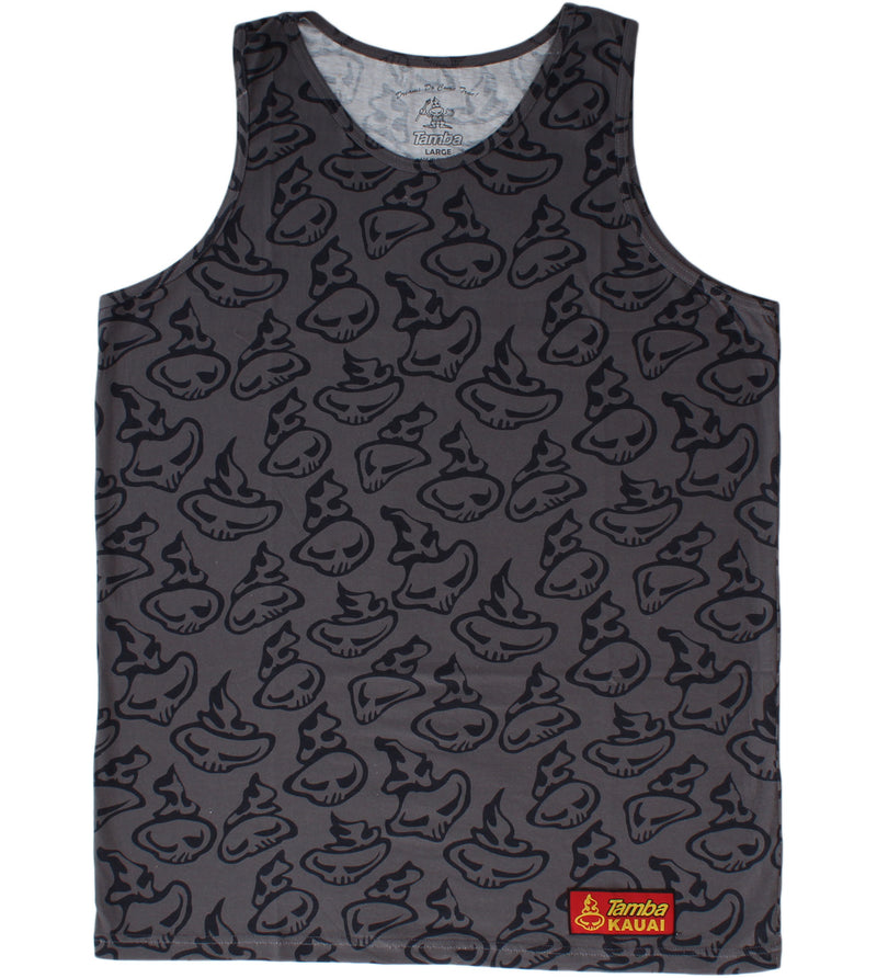 Swirly Tank Top Shirt - Dark Grey