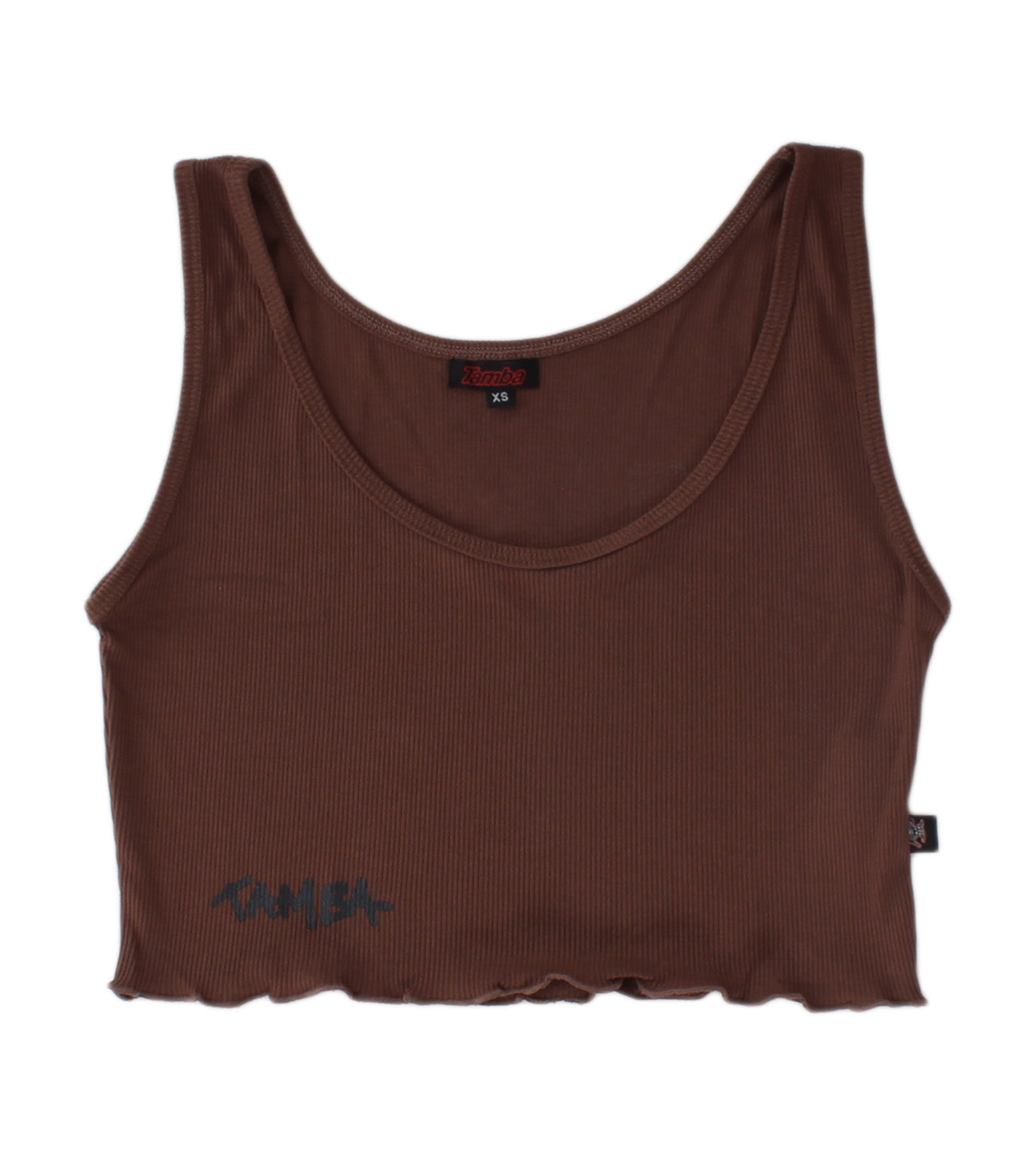 Stuzzy Warrior Womens Ribbed Cropped Tank Top Shirt - Espresso
