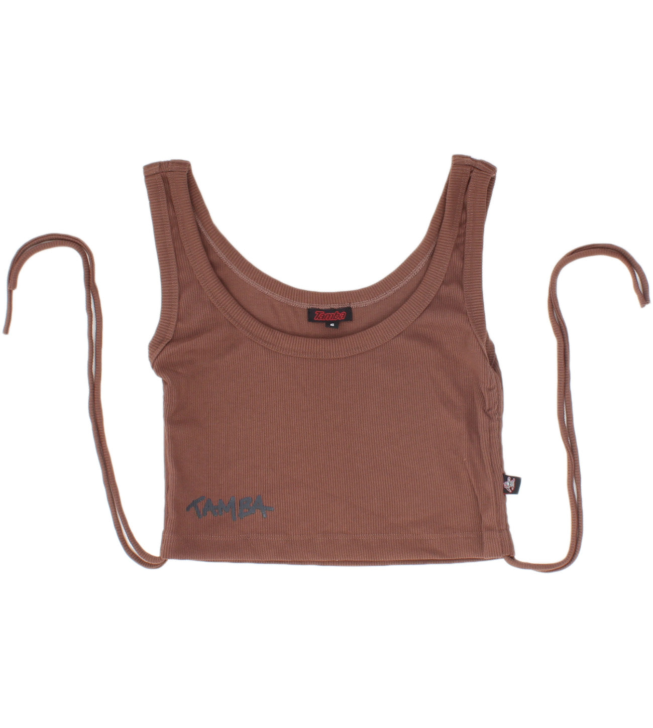 Stuzzy Warrior Women's Adjustable Ribbed Cropped Tank Top Shirt - Espresso