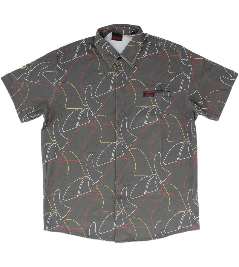Board Fin Button Down Shirt - Dark Grey