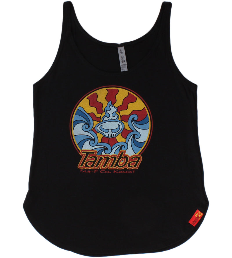 Maluhia Women's Festival Tank Top Shirt - Black