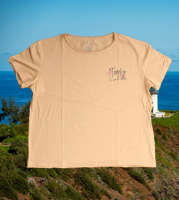 Hangin' Out Womens Short Sleeve Shirt - Sand