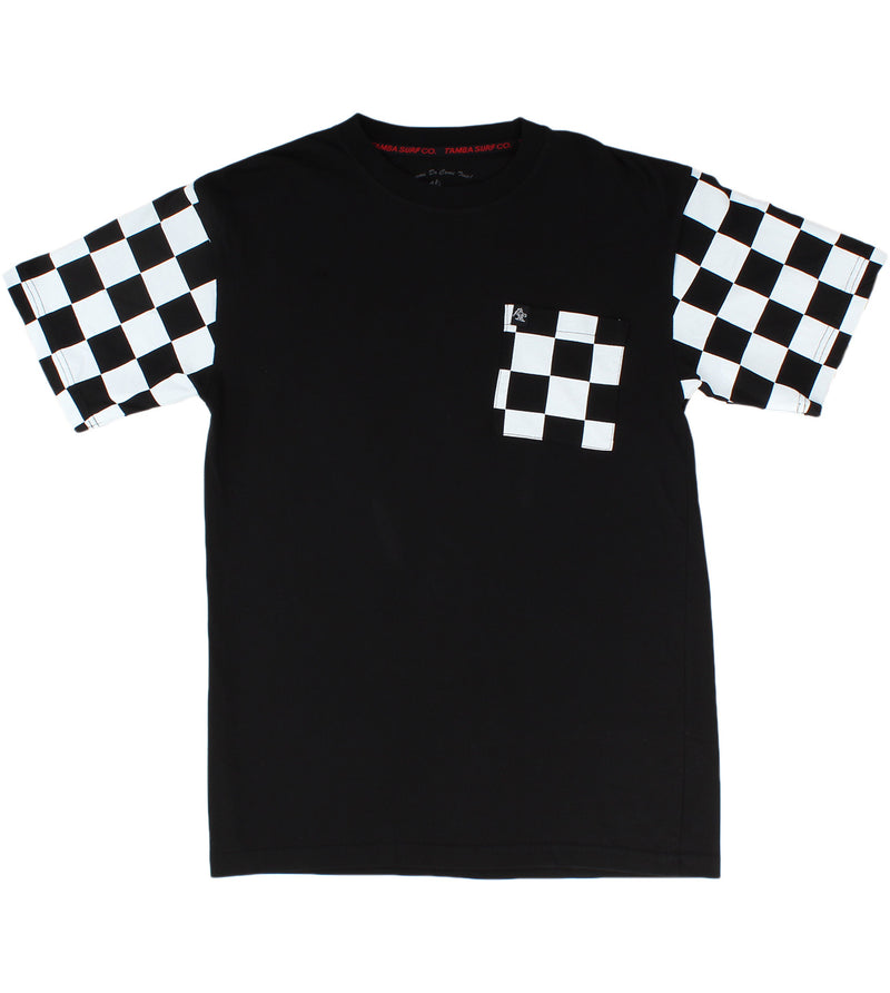 Checkered Short Sleeve Shirt - Black