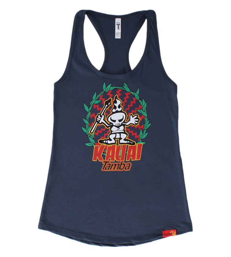 Sizzle Womens Racerback Tank Top Shirt - Indigo