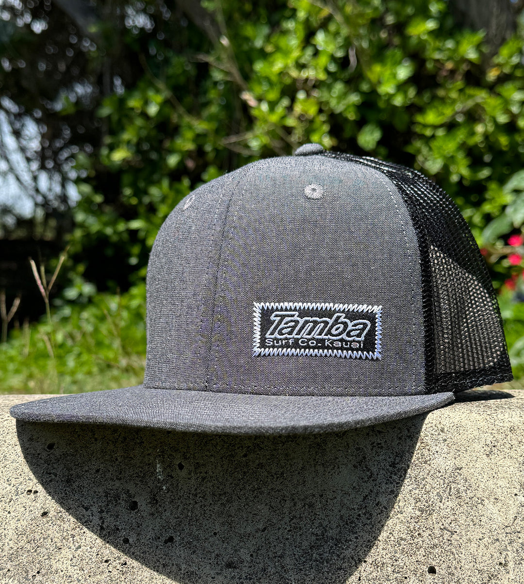 Number One Mesh Snapback Hat - Charcoal/Black