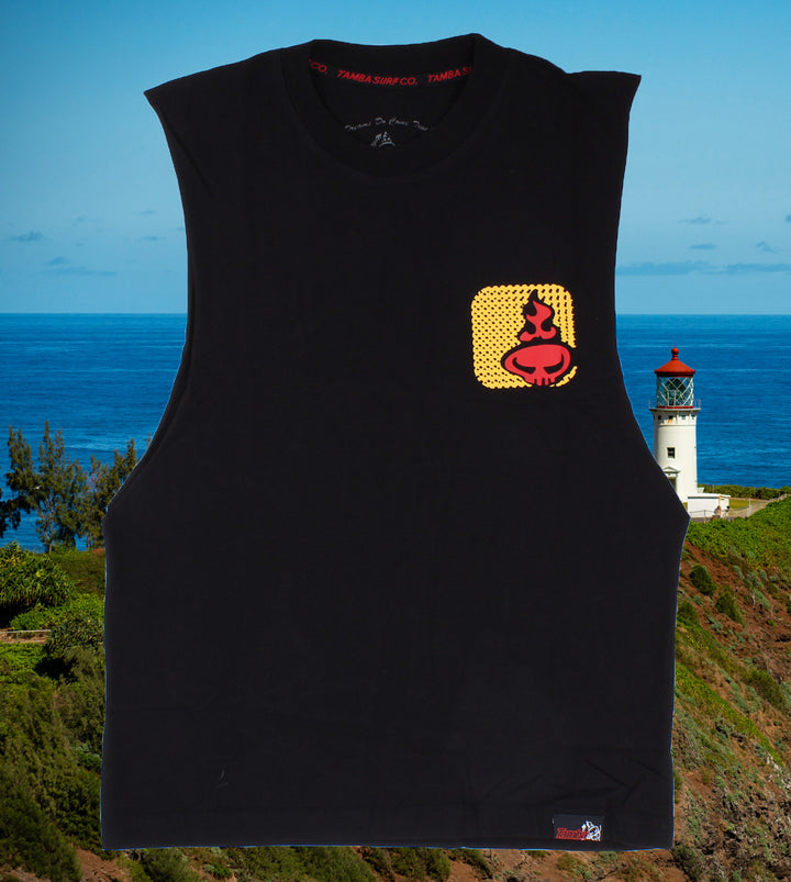 Puka Muscle Tank Top Shirt - Black