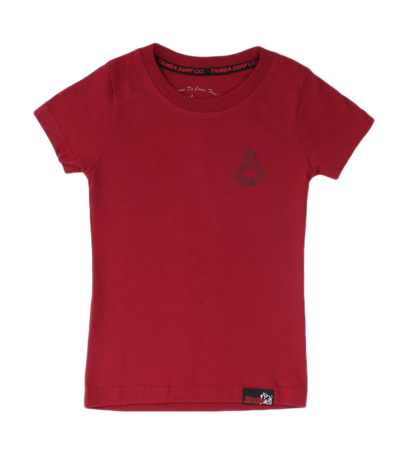 Out Lined GIRLS Short Sleeve Shirt - Red