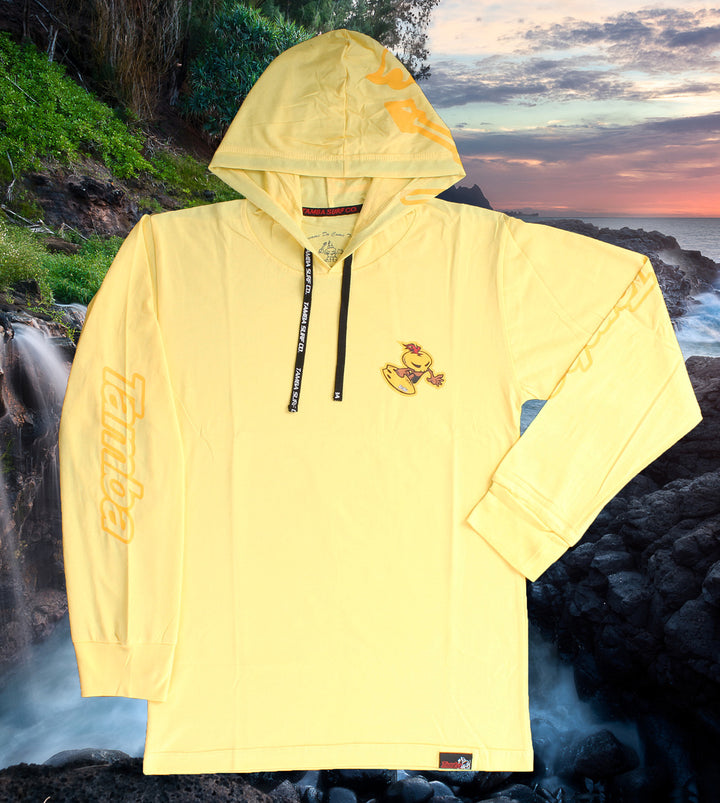 Warrior Wax Surfer Long Sleeve Hooded Shirt - Pastel Yellow