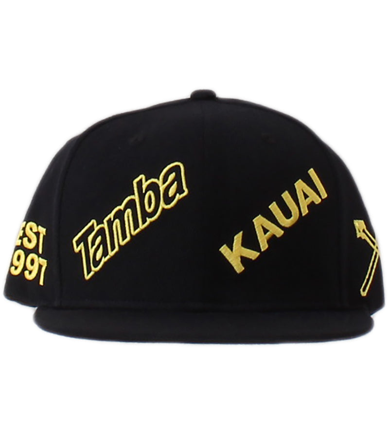 Tamba Kauai Slant Snapback Hat - Black/Yellow