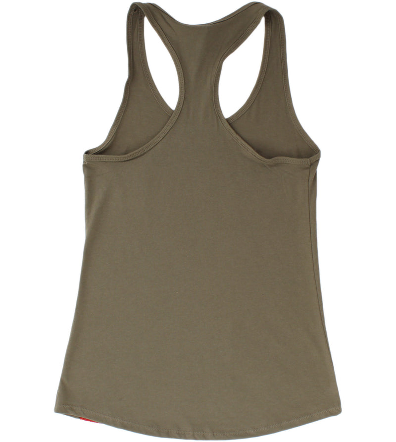 Hoku Pana Women's Racerback Tank Top Shirt - Military Green