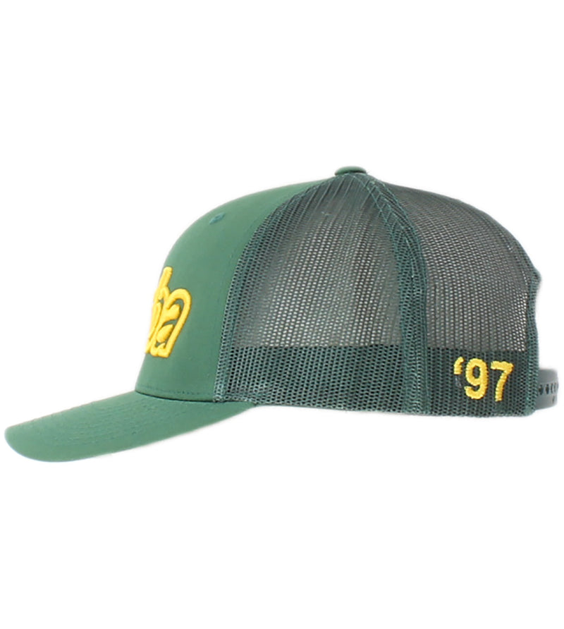 Tamba 3D Mesh Snapback Hat - Green/Gold