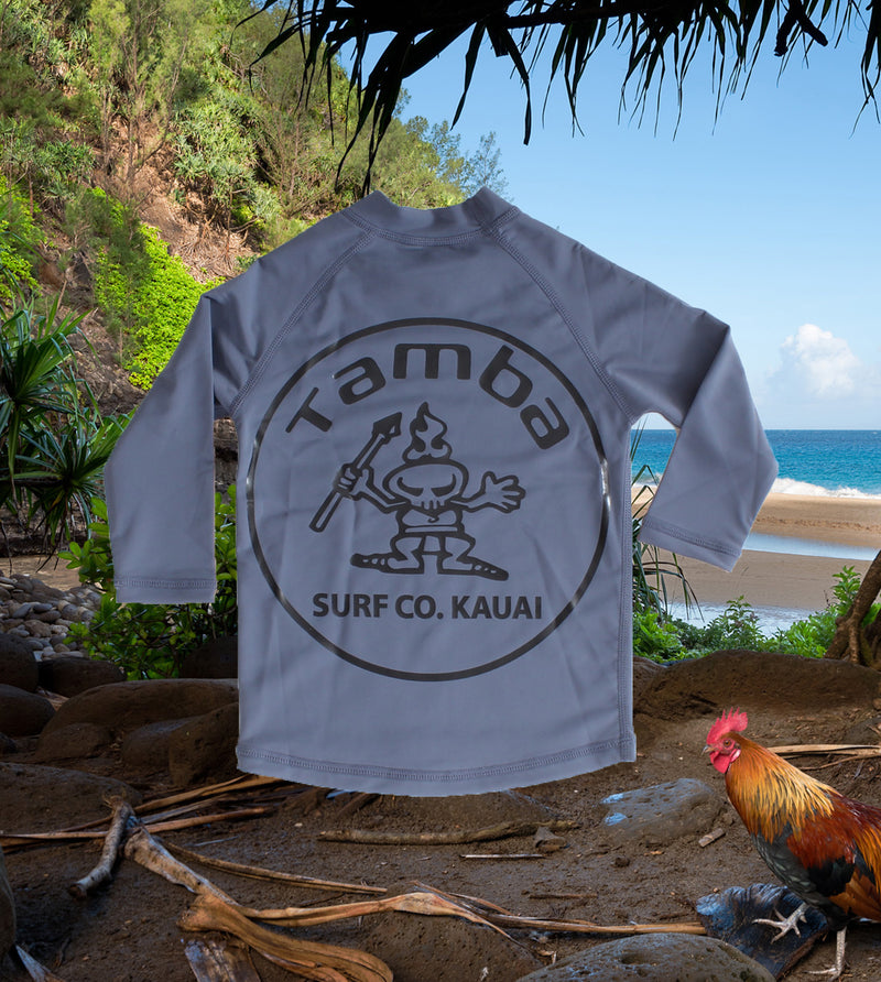 Stamp Rash Guard TODDLER Long Sleeve Shirt - Charcoal