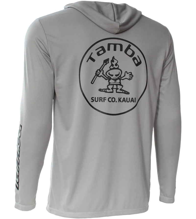 Stamp UV Long Sleeve Hoodie Shirt - Light Grey