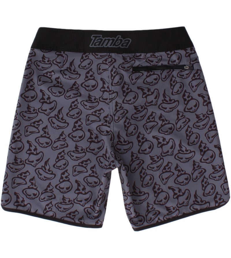 Swirly Board Shorts - Grey/Black