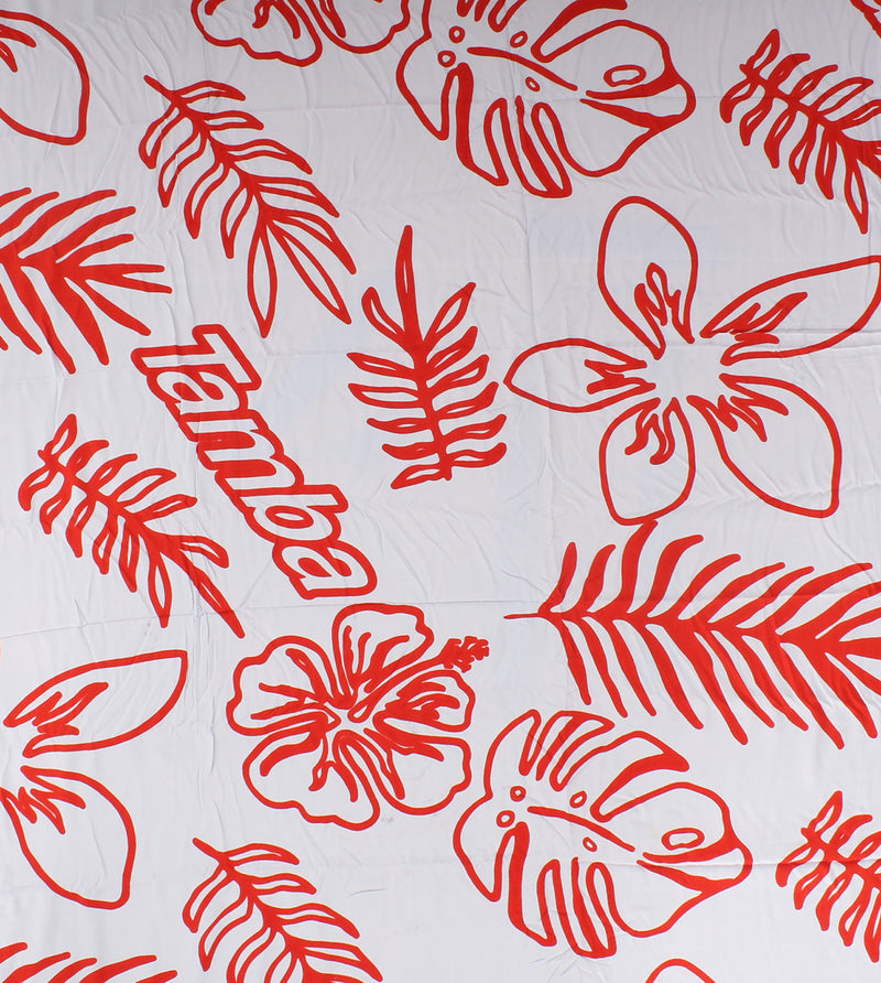 Flora Pareo/Sarong - Grey/Red